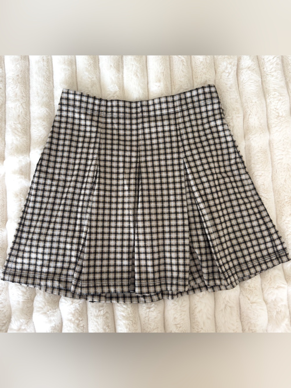 Max Studio Plaid Pleated Mini Skirt